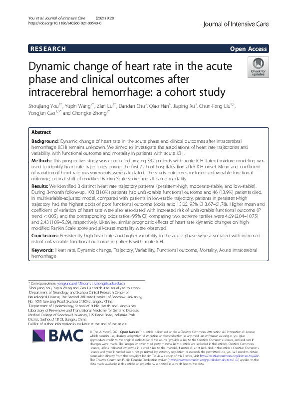 (PDF) Dynamic change of heart rate in the acute phase and clinical ...