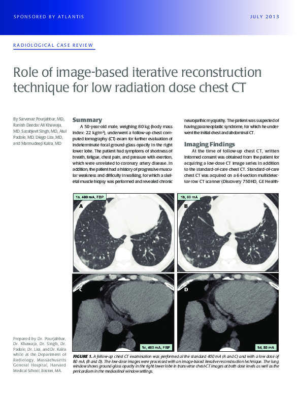 (PDF) Role of image-based iterative reconstruction technique for low ...