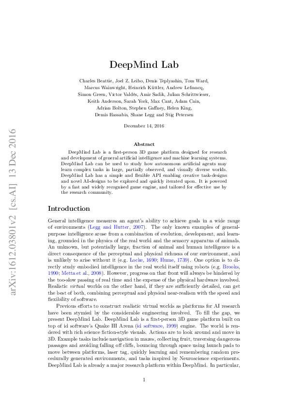 (PDF) DeepMind Lab