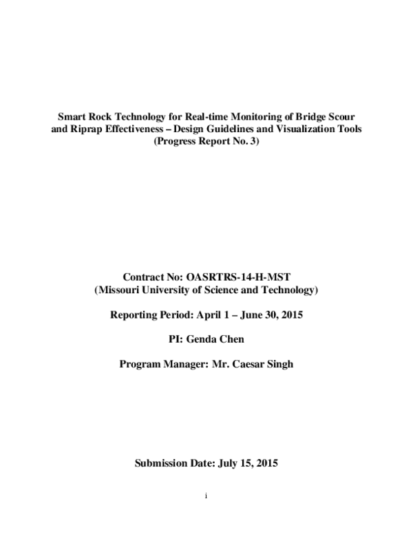 (PDF) Smart Rock Technology for Real-Time Monitoring of Bridge Scour ...