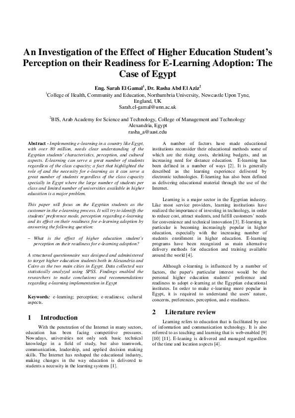 (PDF) An Investigation of the Effect of Higher Education Student’s ...