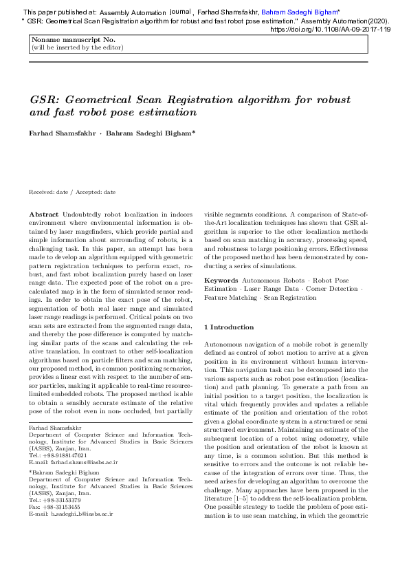 (PDF) GSR: geometrical scan registration algorithm for robust and fast ...