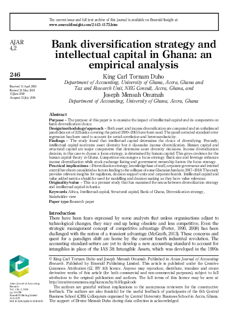 (PDF) The Determinants of Intellectual Capital Performance of Banks in ...