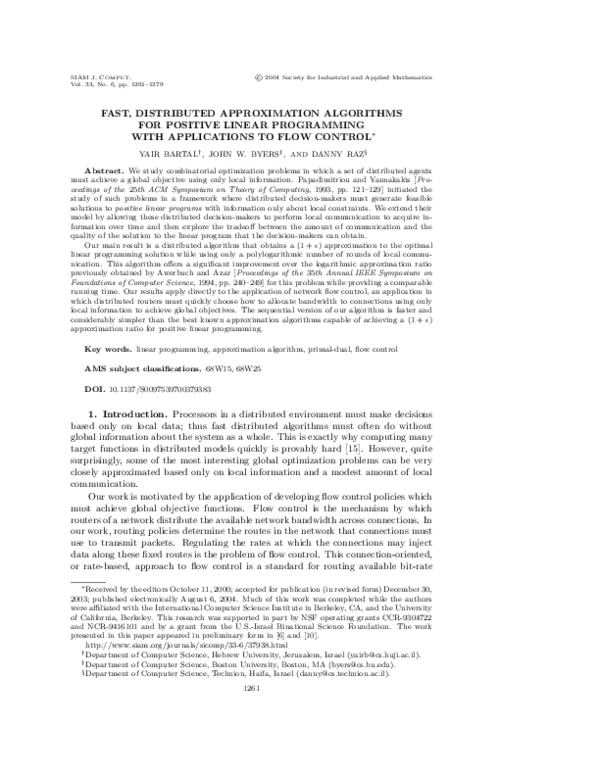 (PDF) Distributed Approximation Algorithms for Positive Linear ...