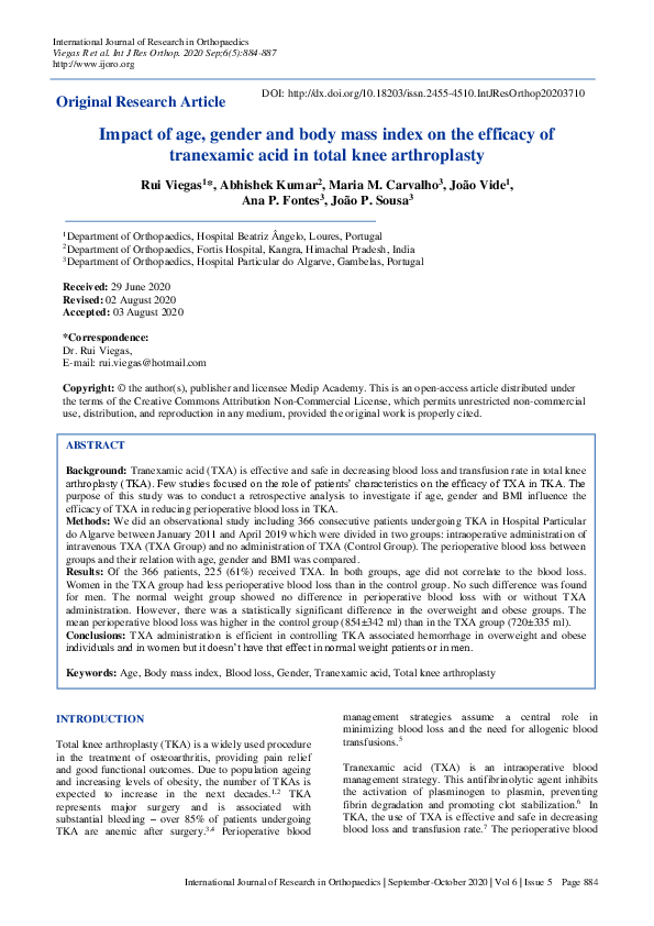 (PDF) Impact of age, gender and body mass index on the efficacy of ...