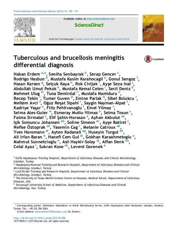 (PDF) Tuberculous and brucellosis meningitis differential diagnosis