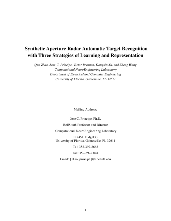 (PDF) Synthetic aperture radar automatic target recognition with three ...