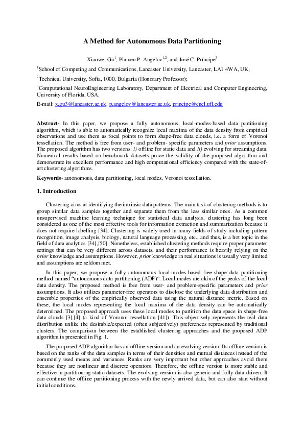 (PDF) A method for autonomous data partitioning