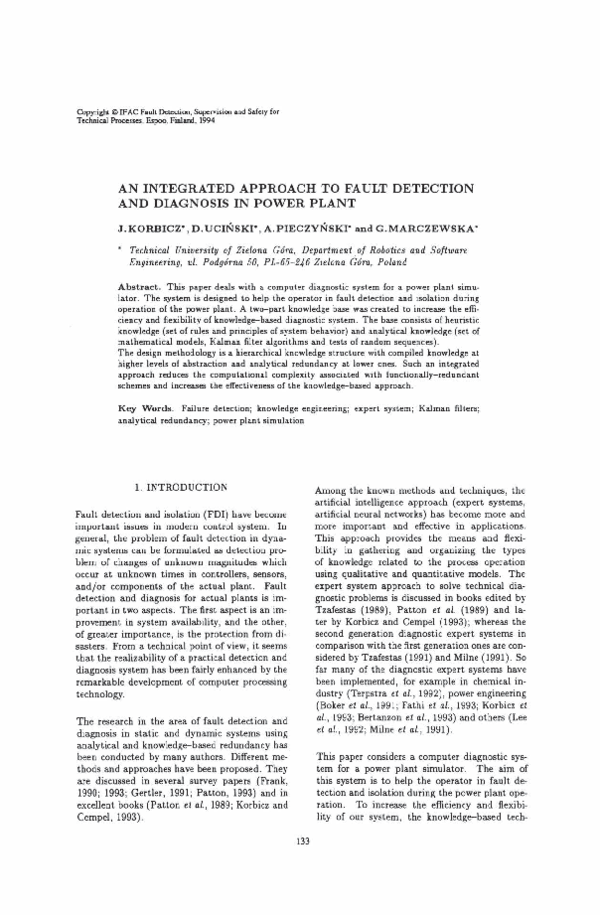 (PDF) An Integrated Approach to Fault Detection and Diagnosis in Power ...