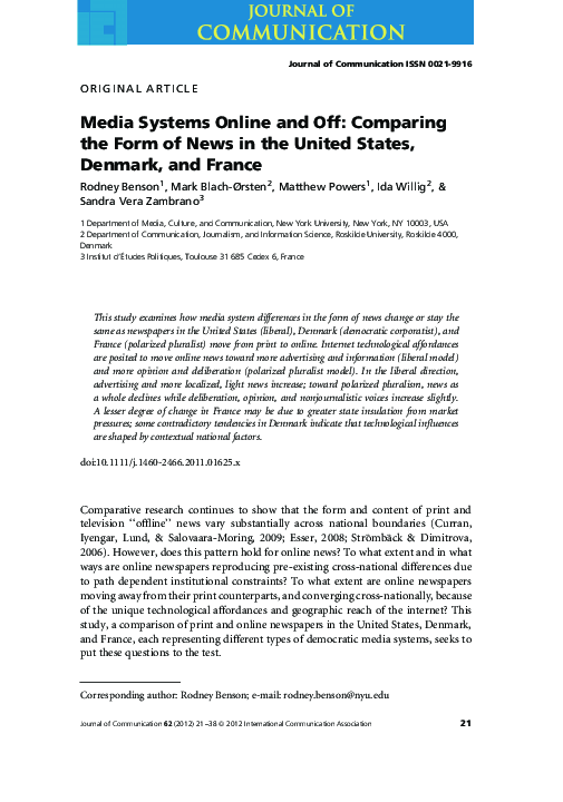 (PDF) Journal of Communication ISSN 0021-9916 ORIGINAL ARTICLE Media ...
