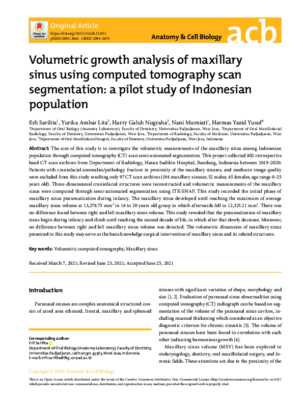 (PDF) Volumetric growth analysis of maxillary sinus using computed ...
