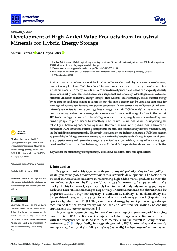 (PDF) Development of High Added Value Products from Industrial Minerals ...