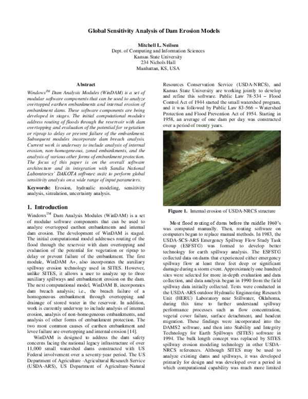 (PDF) Global Sensitivity Analysis of Dam Erosion Models