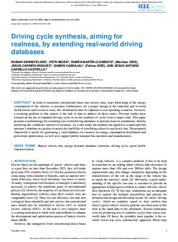 (PDF) Driving cycle synthesis, aiming for realness, by extending real ...