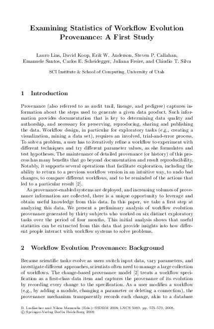 (PDF) Examining Statistics of Workflow Evolution Provenance: A First Study