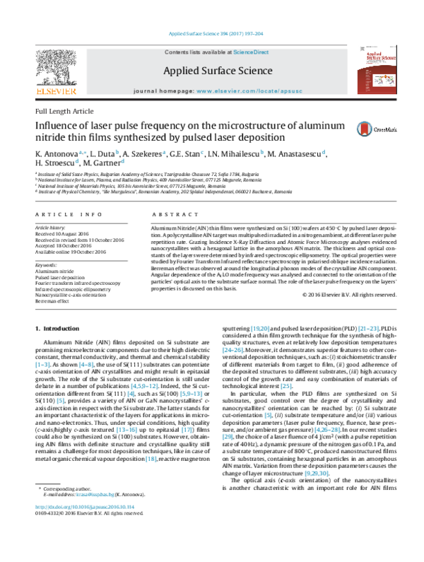 (PDF) Influence of laser pulse frequency on the microstructure of ...