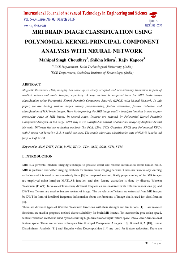 (PDF) Mri Brain Image Classification Using Polynomial Kernel Principal ...