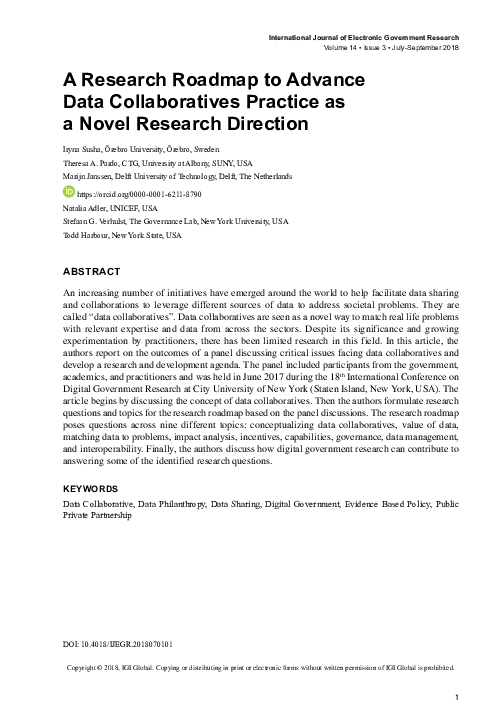 (PDF) A Research Roadmap to Advance Data Collaboratives Practice as a ...