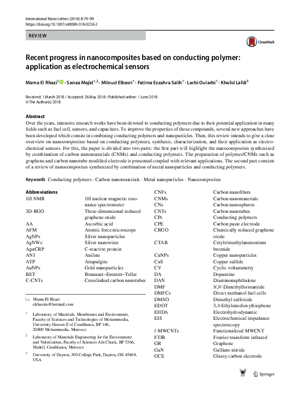 (PDF) Recent progress in nanocomposites based on conducting polymer ...