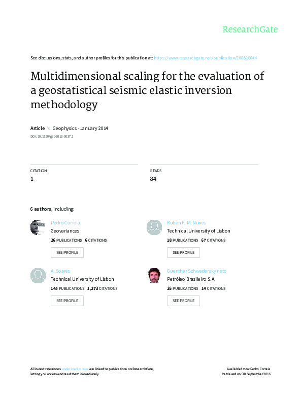 (PDF) Multidimensional scaling for the evaluation of a geostatistical ...