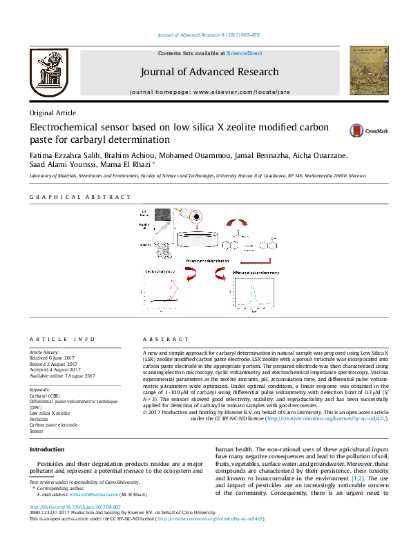 (PDF) Electrochemical sensor based on low silica X zeolite modified ...