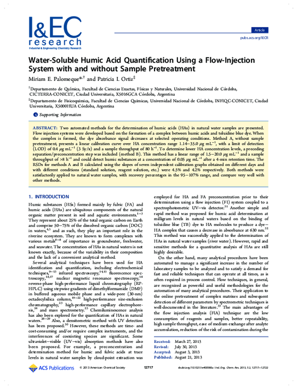 (PDF) Water-Soluble Humic Acid Quantification Using a Flow-Injection ...