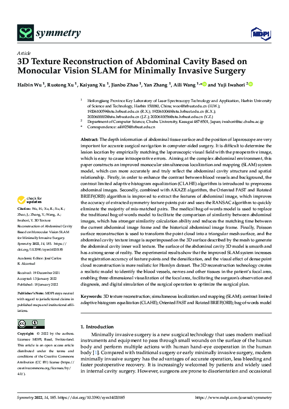 (PDF) 3D Texture Reconstruction of Abdominal Cavity Based on Monocular ...