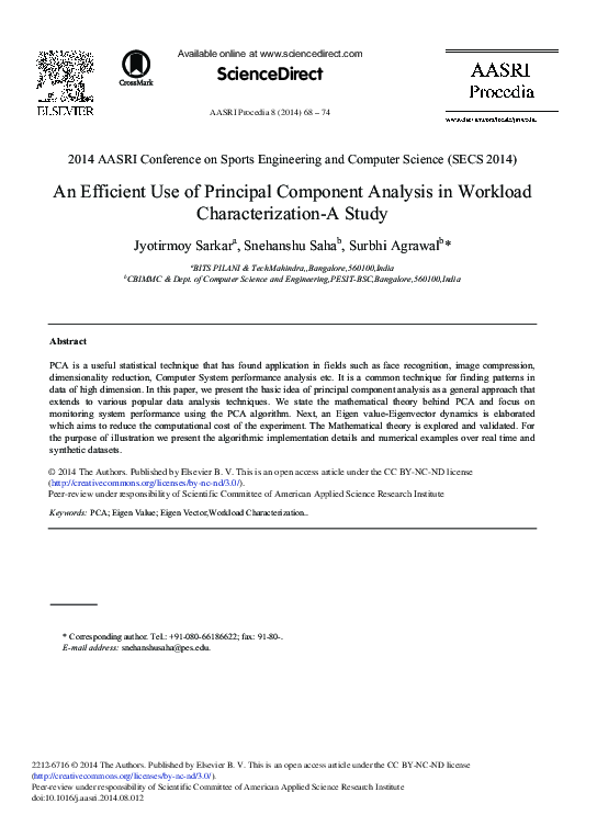 (PDF) An Efficient Use of Principal Component Analysis in Workload ...