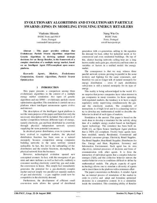 (PDF) Evolutionary Algorithms and Evolutionary Particle Swarms (EPSO ...