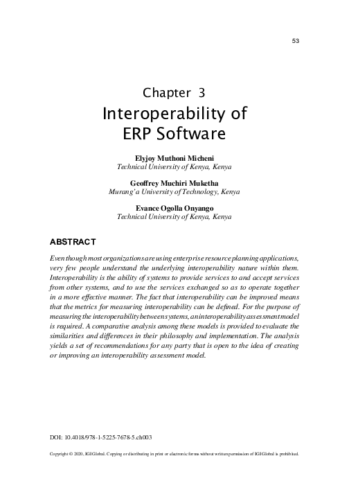 (PDF) Interoperability of ERP Software