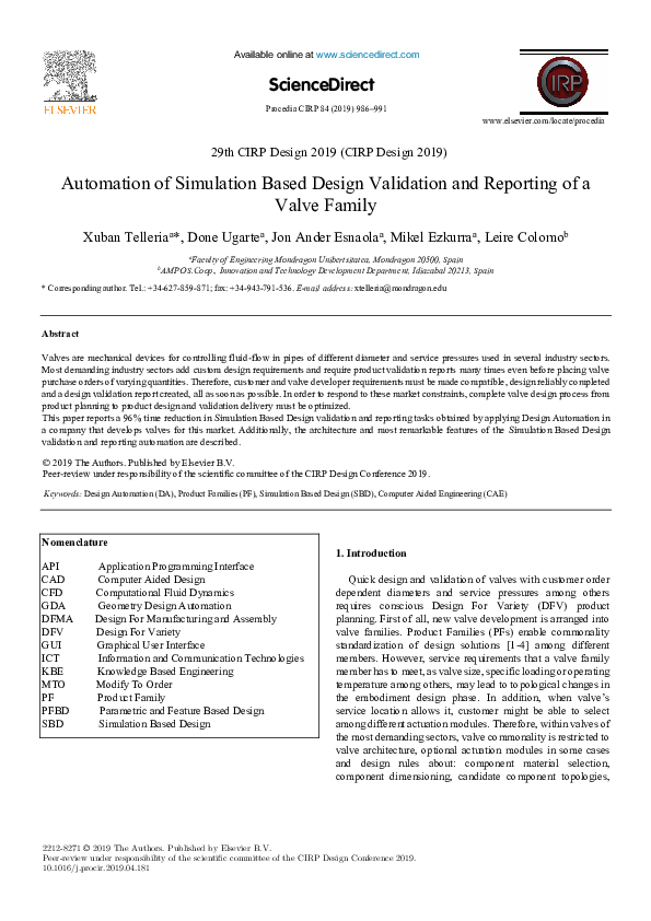 (PDF) Automation of Simulation Based Design Validation and Reporting of ...