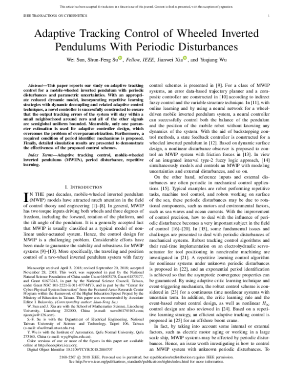(PDF) Adaptive Tracking Control of Wheeled Inverted Pendulums With ...