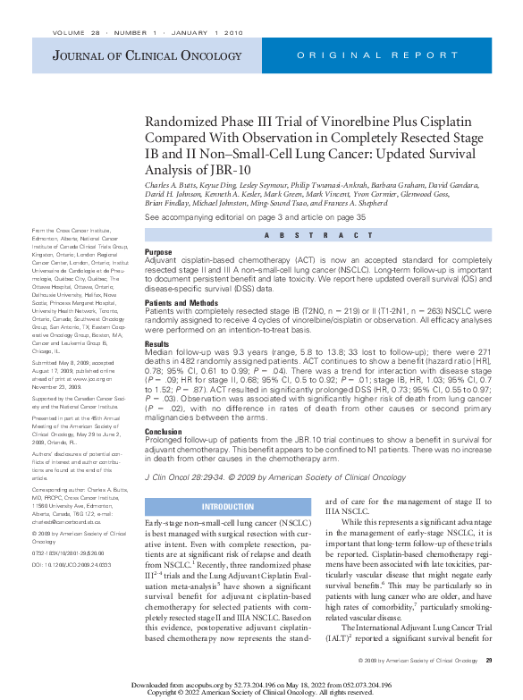 (PDF) Randomized Phase III Trial of Vinorelbine Plus Cisplatin Compared ...