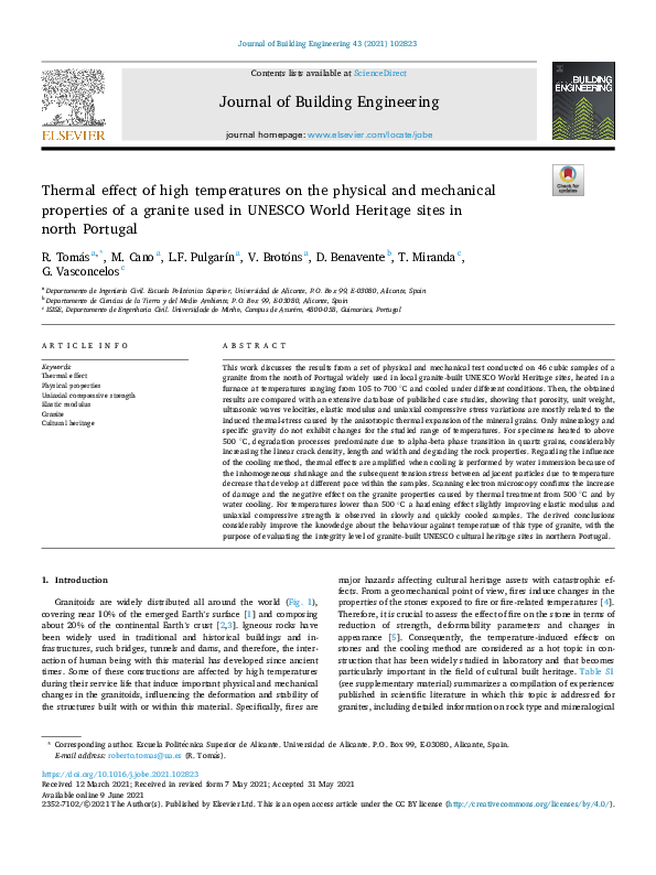 (PDF) Thermal effect of high temperatures on the physical and ...