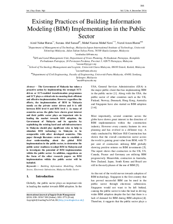 (PDF) Existing practices of building information modeling (BIM ...