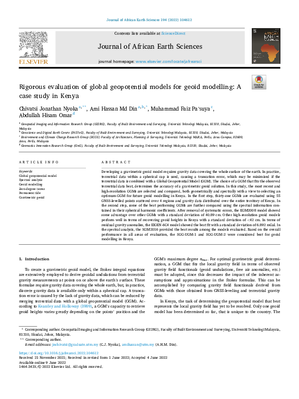 (PDF) Rigorous evaluation of global geopotential models for geoid ...