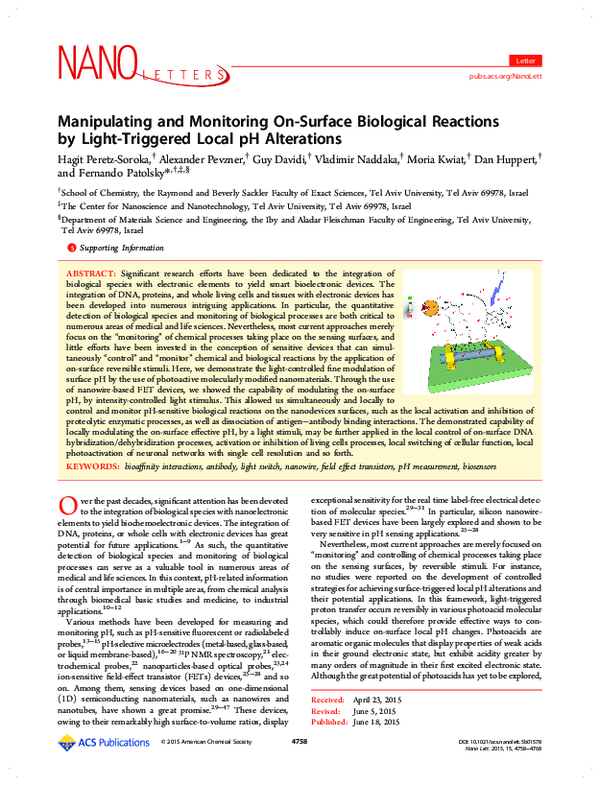 (PDF) Manipulating and Monitoring On-Surface Biological Reactions by ...
