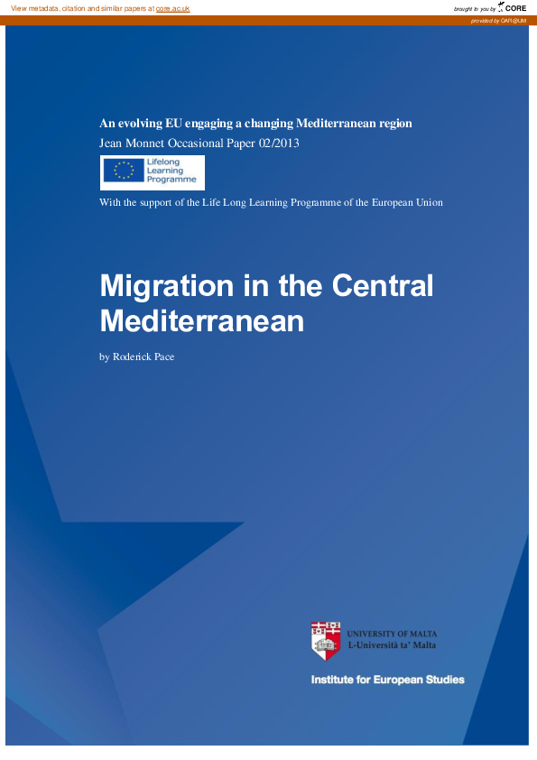 (PDF) Migration in the Central Mediterranean