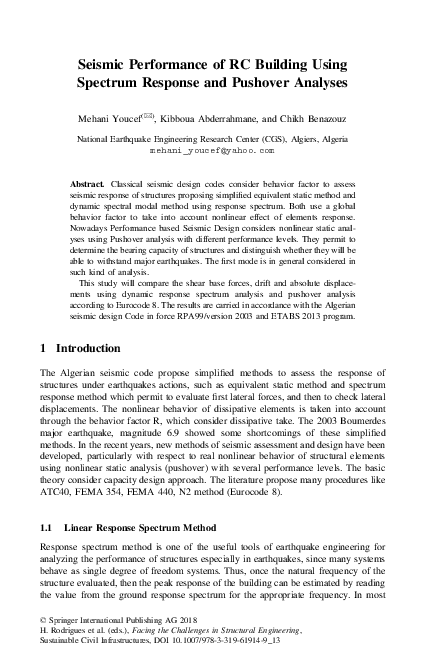 (PDF) Seismic Performance of RC Building Using Spectrum Response and ...