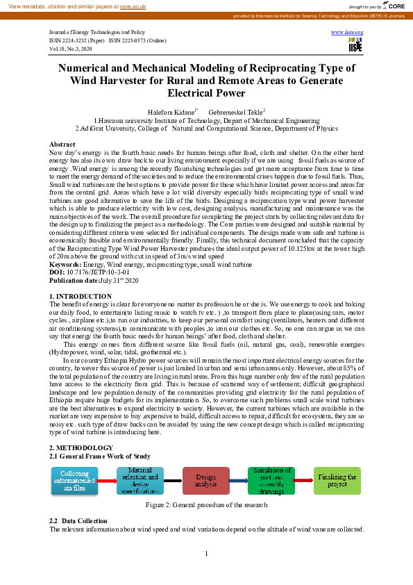 (PDF) Numerical and Mechanical Modeling of Reciprocating Type of Wind ...