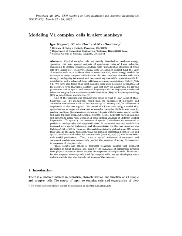 (PDF) Presented at : 2004 CSH meeting on Computational and Systems ...