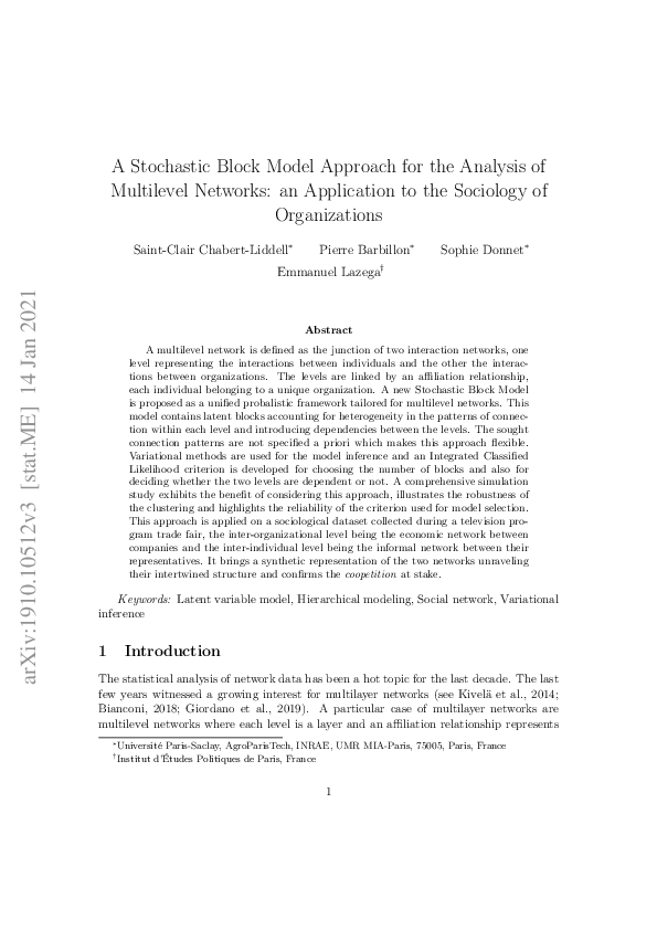 (PDF) A stochastic block model approach for the analysis of multilevel ...