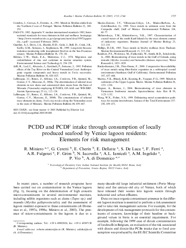 (PDF) PCDD and PCDF intake through consumption of locally produced ...