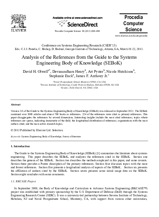 (PDF) Analysis of the References from the Guide to the Systems ...