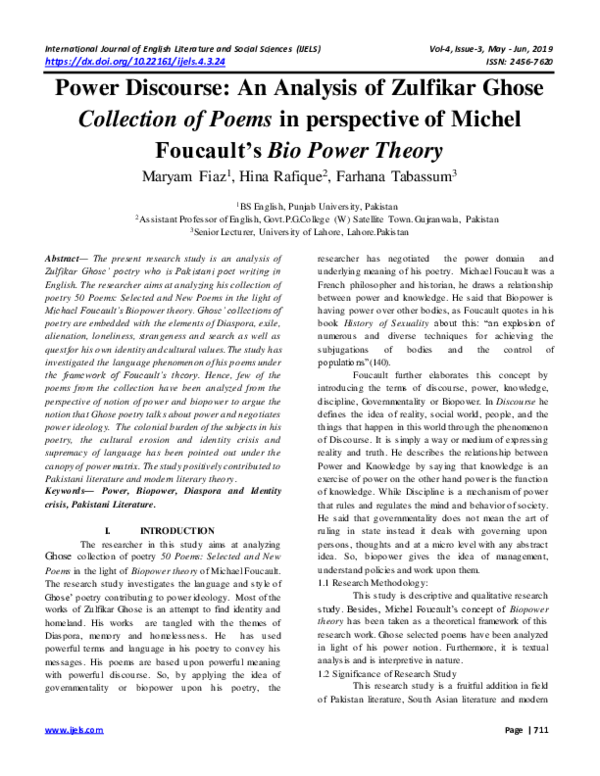 (PDF) Power Discourse: Analysis of Zulfikar Ghose Collection of Poems ...