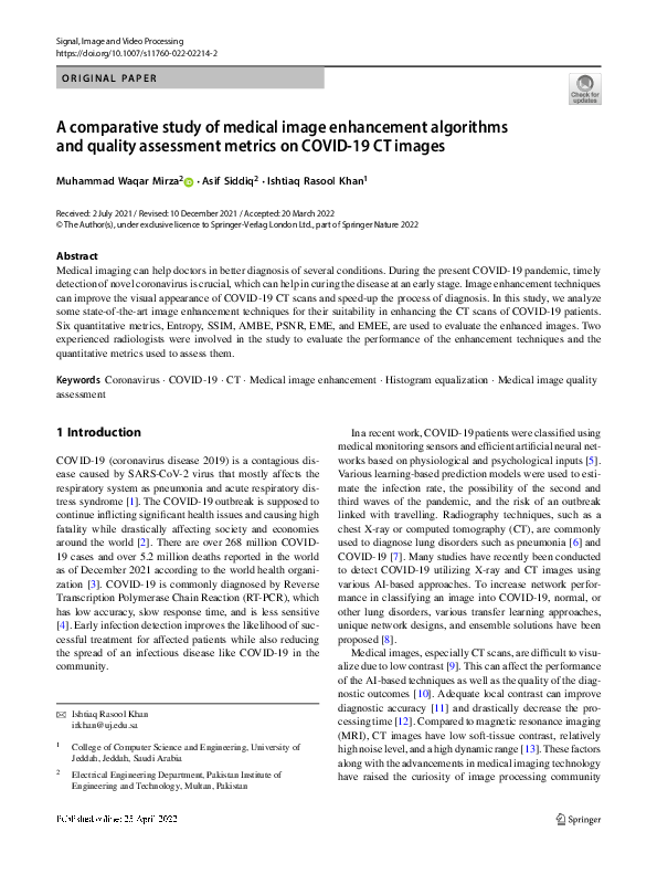 (PDF) A comparative study of medical image enhancement algorithms and ...
