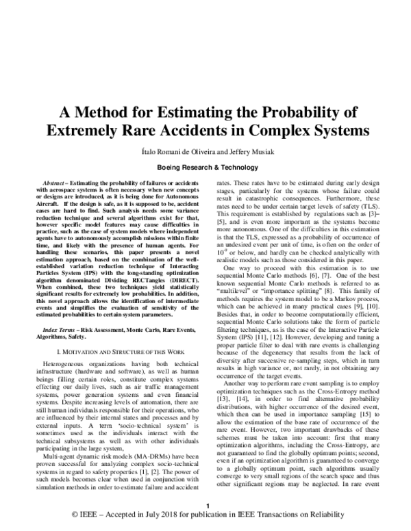 (PDF) A Method for Estimating the Probability of Extremely Rare ...