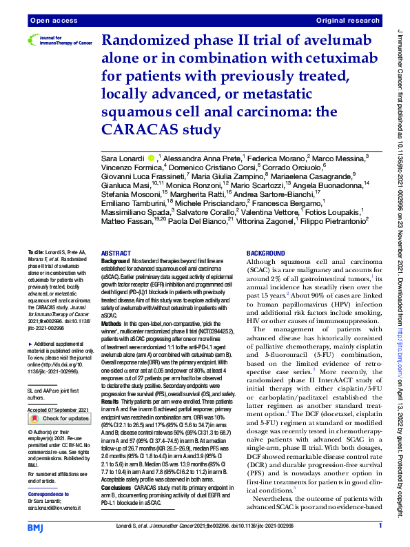 (PDF) Randomized phase II trial of avelumab alone or in combination ...