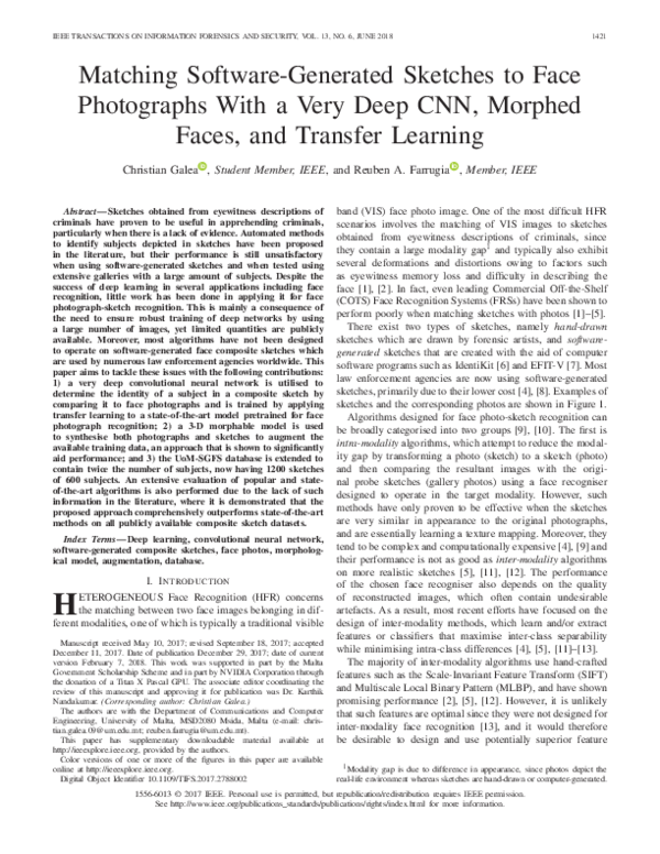 (PDF) Matching Software-Generated Sketches to Face Photographs With a ...