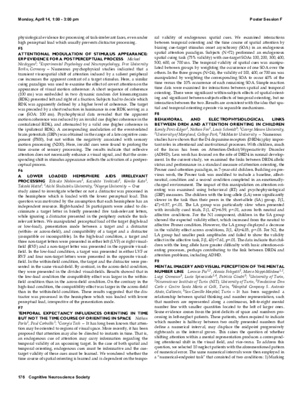 (PDF) Mental imagery and visual perception of the mental number line